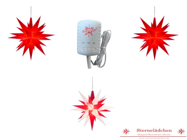 Sterne-Set A1e rot/weiß-rot/rot